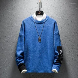 Męskie swetry Ładny sweter marki mody na męskie pullover Slim Fit Skoczniki dzianiny o-deterk Spring Korean Style Casual Mężczyzna