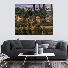 Hand Painted Impressionist Landscape Canvas Art Chateau Du Medan Paul Cezanne Painting Modern Restaurant Decor