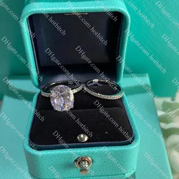 عالية الجودة جودة الفضة الفضية مصممة النساء خاتم الزفاف خاتم رعاية فاخرة من الماس للنساء المجوهرات الرائعة السيدات فالنتين هدية مع صندوق