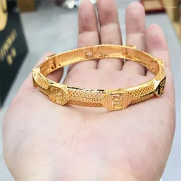 Pulseira Bangles Africano Etíope Dubai Trendy Para Mulheres Banhado a Ouro Jóias de Noivado Pulseira de Aniversário Oriente Médio Casamento