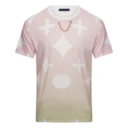 Projektanci litera l T-shirty męskie Polos koszulka Designer gradient okrągły szyję krótkie rękawy luksusowe tee tee folo designer de chemises