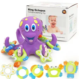 Bath Toys Baby Shower Toys Water Toys Fun Floating Ring Toys Games Bathtubs Swimming Pools Education Octopus Toys Children's Gifts 230615