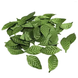 Decorative Flowers Supvox 100pcs Simulated Fabric Leaves Handmade Fake Green Headwear Wreath DIY Accessories