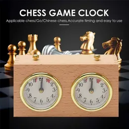 Schackspel Träkompakt Digital International Retro Portable Competition Game Timer Mechanical Count Up Down Analog Chess Clock Gift 230615