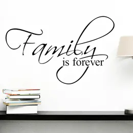 Calcomanías de pared con frases de la familia para siempre para sala de estar, dormitorio, pegatinas decorativas para el hogar, arte mural de vinilo Diy