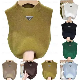 Womens tank top Designer Triangle Badge vest sweater womens vest loose letter crewneck pullover knitted vest sleeveless vest