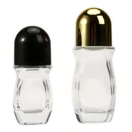 30ml 50ml berrak cam esansiyel yağ silindiri şişe parfüm için cam silindir topu ile şişe tnkma üzerinde rulo