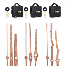 ساعات الحائط 3pcs صامتة DIY Quartz Clock Movement Kit مع 3 أنواع من اليدين الخشبي لمدة 12 بوصة لإصلاح جزء