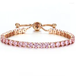 Charm Armband 2023 Armband Justerbar kristallband för kvinnor Faktivera barreglage Brillant CZ Rose Gold Color Jewelry