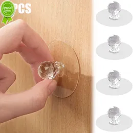 New 4PCS/lot Transparent Cabinet Handles Self-Adhesive Acrylic Handle For Drawer Wardrobe Cupboard Pulls Handles Furniture Hardware