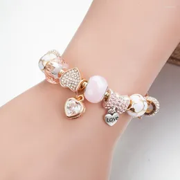 Charm Bracelets JanYee 2023 Pulcera Gold Plated Charms With Heart For Women DIY Beads Fit Pan Bangles Jewelry Making Drop