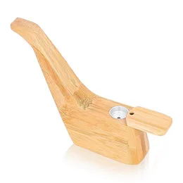 Ultime pipe in legno di bambù naturale Portable Dry Herb Tobacco Metal Bowl Cover Innovative Handpipes Style Handpipes Hand Tube Smoking Bocchino in legno DHL