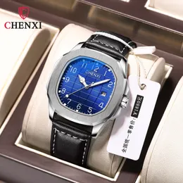 Andere Uhren Chenxi 8213 Marke High-End Business Lederuhr Herren Wasserdicht Leuchtquarz 230615