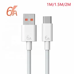 6A Super Fast Charge 66W USB C Cavo di ricarica per Samsung S8 S9 S10 S20 Huawei Xiaomi Cavo dati ad alta velocità di tipo C 1M 2M