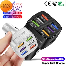 شاحن سيارة 75W جديد 15A 6 منافذ USB SMART FAST Charge QC3