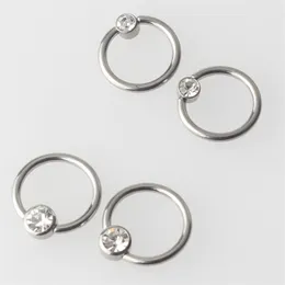 Labret Lip Piercing Jewelry G23 Crystal Disc Captive Bead Ring 16G Nose Nipple Ear Cartilage Helix Tragus Stud Body 230615