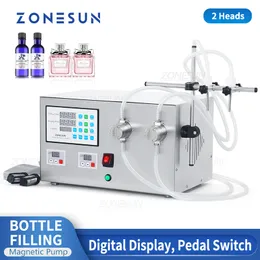 ZONESUN ZS-YTMP2S Riempitrice di bottiglie Pompa magnetica Acqua minerale Olio essenziale Fluido Riempitivo quantitativo Produzione di imballaggi