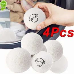 Nya 4st/Lot Wool Dryer Balls återanvändbara mjukgörare Tvätt tvättar torkbollar för tygkläder hushåll tvättmaskin tillbehör