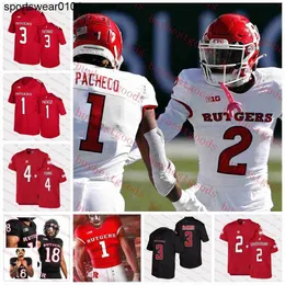 CUSTOM NCAA Rutgers Scarlet Knights Football Jersey Noah Vedral Bo Melton Aaron Young Isaih Pacheco Olakunle Fatukasi Aron Cruickshank Mohamed Toure Jerseys