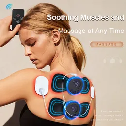 Portable Slim Equipment Neck Massager Display Lcd EMS Electric Massage Cervical Patch Low Frequency Pulse Muscle Stimulator Pads Pain Relief Relaxation 230615