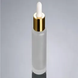 wholesale hot new 30ML Frosted Glass Dropper Bottle Gold Essence Packing Glass Bottle Wgmwf