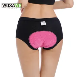 Cycling Underwears WOSAWE Women Cycling Shorts 3D Gel Padded Shockproof MTB Mountain Racing Bike Bicycle Underwear Underpants Black Mesh 230616