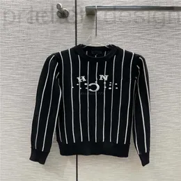 Women's Sweaters designer Designer 2022 Wool Crew Neck Knits Sweater Tops With Letters Embroidery Milan Runway Striped Crop Top Shirt High End 3WH7 OXIY