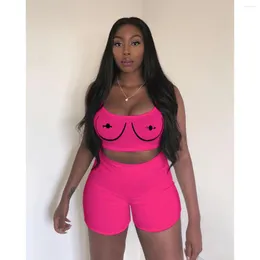 Women's Tracksuits Gotoola Heavy Industry Slim And Sexy Solid Color Spaghetti-Strap Camisole Top Shorts Two-Piece Suit Fashion Blouse Pants