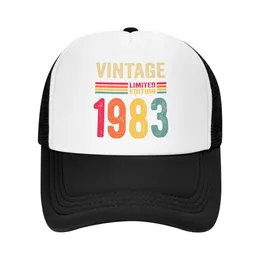 Ball Caps Fashion Vintage 1983 Trucker Hat Women Men Men Custom Regulowane Unisex Birthday Gift Baseball Cap Spring Caps 230615