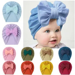 Lovely Handmade Bowknot Baby Girls Turban Hat Newborn Beanie Caps DIY Children Headwear Birthday Gifts Photography Props