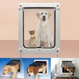 Cat Carriers Pet Screen Doors Puppy Safety Lock Flap Free Entry Exit Quiet Gate Supplies Window Sliding For Large Medium Dogs