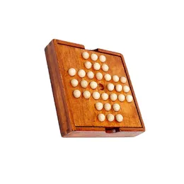 Chess Games Solitaire Board Game Wood Learning Educational Training Boardgame Home Portable Table Gaming Children Toy Gift 230615