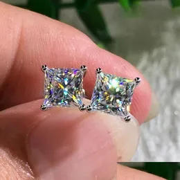 Stud Zircon Square örhängen 18K platina pläterade inga blekande allergier unisex design droppleverans smycken dhxad