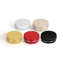 30ml/60ml Alumínio Redondo Lip Balm Tin Recipientes de armazenamento com tampa de rosca para Lip Balm, Cosméticos, Velas ou Chá Vlarj