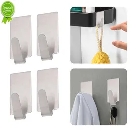 Neu 6/12PCS Silber Selbstklebende Home Küche Wand Tür Edelstahl Halter Haken Aufhänger für Badezimmer Tür Edelstahl haken