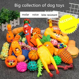 Köpek Oyuncakları Pet Ball Bone Halat Squeaky Peluş Oyuncaklar Kit Köpek Yavru İnteraktif Molar Çiğneme Oyuncak Küçük Büyük Köpekler Pug Malzemeleri