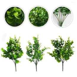Декоративные цветы искусственные зеленые растения поддельные эвкалиптовые стебли