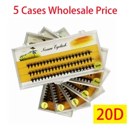 Makeup Tools Wholesale 5 Cases 20D Individual Eyelashes Premade Fan Eyelashes Cluster Volume Russia Cilia Mink Eyelash Extension Make Up Tool 230615