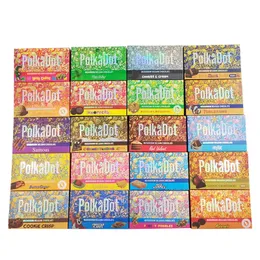 Barra de chocolate de cogumelo PolkaDot Caixas de embalagem pacote de chocolate belga mágico de bolinhas com adesivos sacos de embrulho suprimentos de embalagem tamanho grande 85*135*15mm