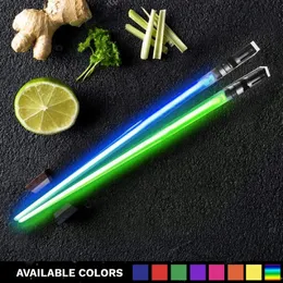 CHOMSTICKS 1 زوج LED LIDELSABER CHOPSTICKS LIGHT SWORD SCHER TUCH SUSHI SUSHI SUSHILE SIDS PORTABLE TABLER 230616