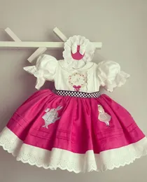 Sukienki dziewczyny 0-12Y Baby Girl Summer Pink Alice Hafdery Turkish Vintage Lolita Princess Ball Sukni