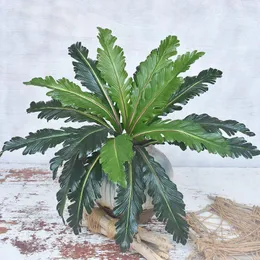 Dekoratif Çiçekler 50cm 18 Başlar Yapay Palmiye Bitkileri Tropikal Farsça Yapraklar Plastik Fern Çim Buket Duvar Yeşillik Saksı Ağacı Oda