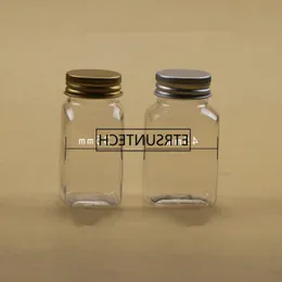 120 ml klare PET-Flasche, Kapselflasche, medizinische Kunststoffflasche, 120 cm³ Probenflasche mit Aluminiumkappe F1261 Obkje