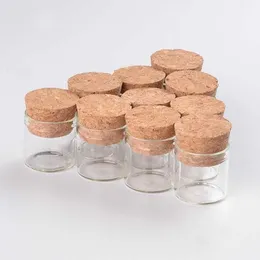 Garrafa de tubo de ensaio pequena de 10 ml com rolha de cortiça Frascos de vidro para especiarias Recipiente Frascos DIY Artesanato Transparente Reto Hgqee