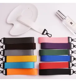 키 및 지갑 가방 펜던트 DIY 버클 키 체인을위한 커스텀 로고 블랭크 휴대폰 끈 키 체인 홀더 핸드 손목 손잡이