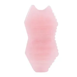 Rose Quartz Jade Guasha Board Pink Natural Massage Stone Scraper Chinese Gua Sha Tools for Face Neck Back Body Acupuncture Pressure