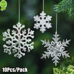 Neue 10 Stücke Weihnachtsschmuck Acryl Schneeflocken Weihnachtsbaum Hängen Anhänger Gefälschte Schneeflocken Für Neujahr Party Weihnachtsdekorationen