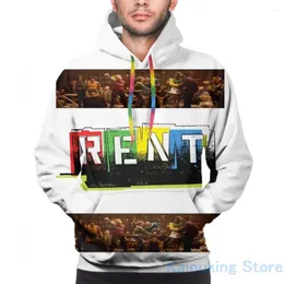 Erkek Hoodies Mens Sweatshirt Kadınlar için komik kira müzikal! Gündelik kapüşonlu streatwear yazdırın