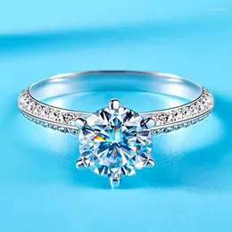 Wedding Rings Yanleyu Luxury Engagement For Women Solid 925 Silver Color Fashion Jewelry 7mm Cubic Zircon Gift PR303