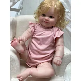 Dolls 60CM/50CM Reborn Toddler Maddie Cute Girl Doll with Rooted Blonde hair Soft Cuddle Body High Quality Handmade Doll 230616